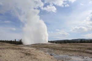 Another angle of Old Faithful erupting